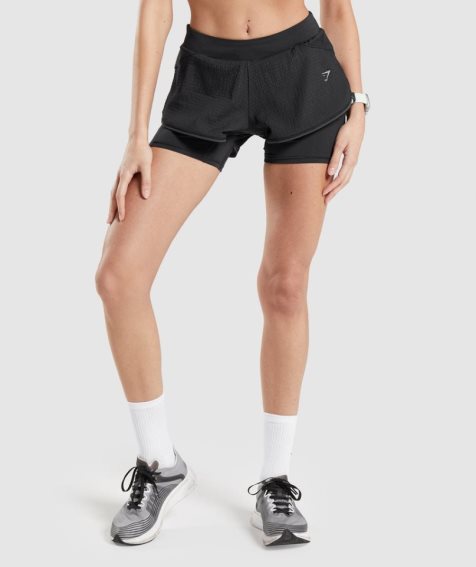 Women's Gymshark Speed 2 In 1 Shorts Black | NZ 5XPKEV